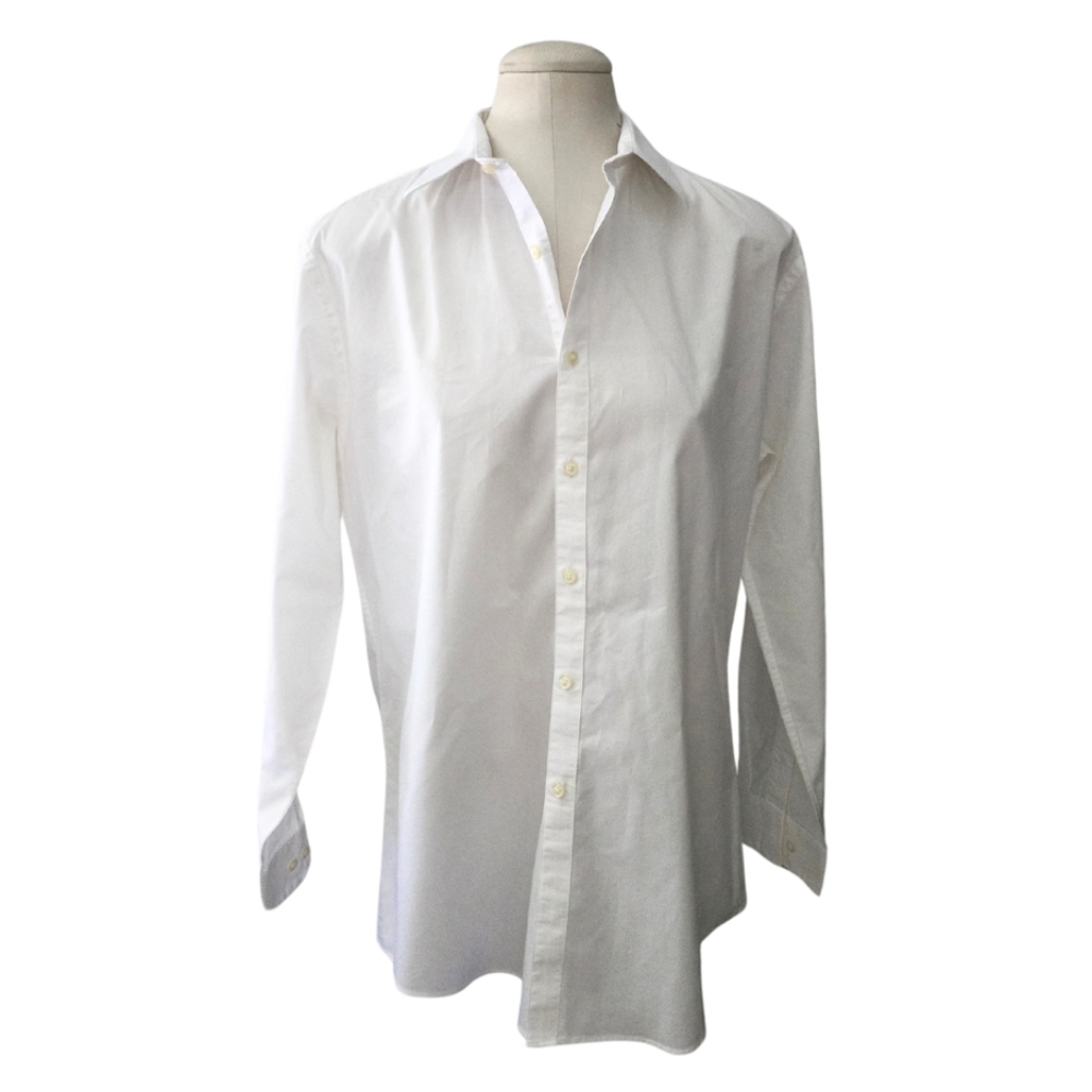 EGARA White Button Down Up Collared Dress Shirt 16 32-33 Men's Extra Slim Fit